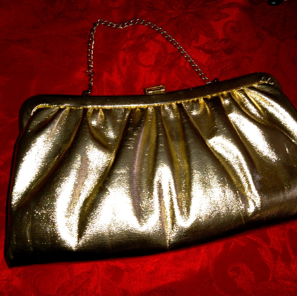 VINTAGE gold clutch